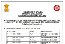 Railway RRB Exam Calendar 2024 Out: Railway Exam Dates for RPF, ALP, JE, and Technician Railway RRB Exam Calendar 2024